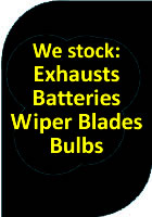 batteries, wipers, exhausts